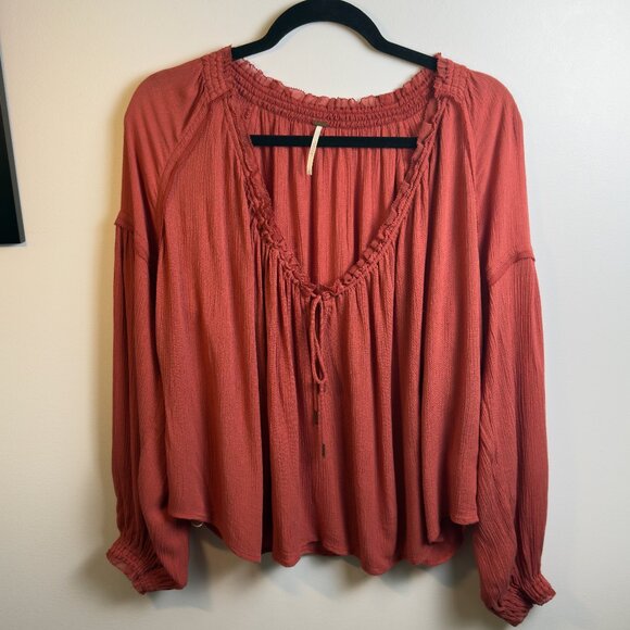 Free People Rust Flowy Top (size S) - Picture 1 of 12
